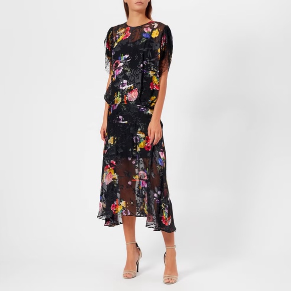 Preen by Thornton Bregazzi Dresses & Skirts - Preen By Thornton Bregazzi Satin Devoré Lace Leonora Dress